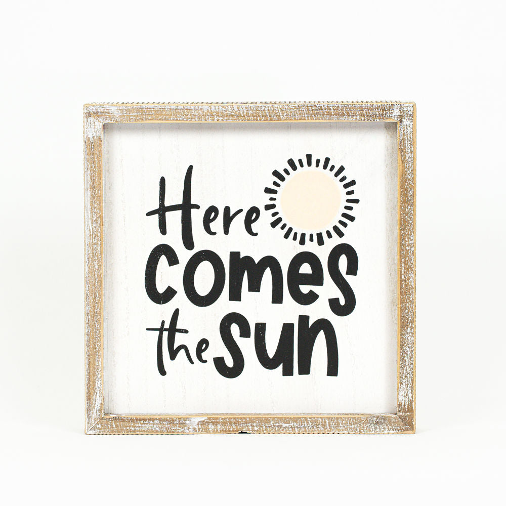 Here Comes The Sun / You Are My Sunshine Reversible Wood Sign