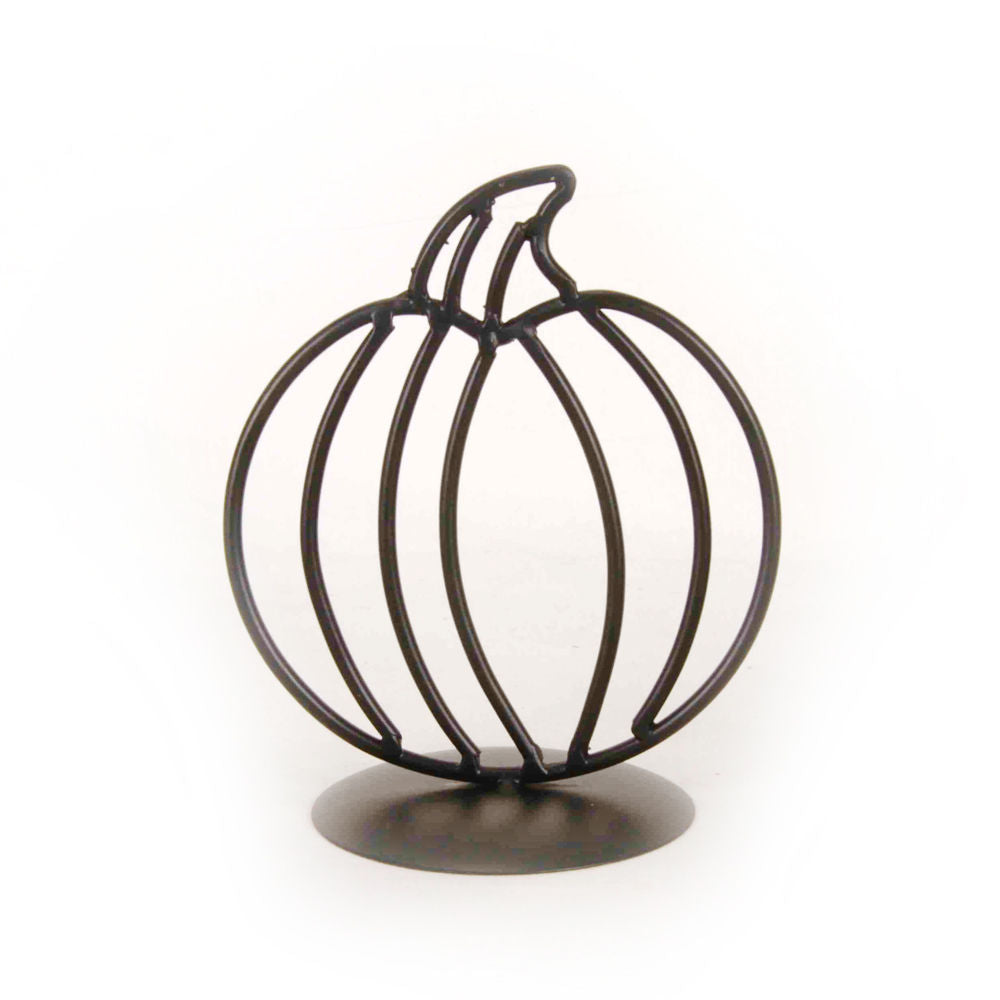 Black Metal Pumpkin on Stand