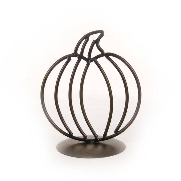 Black Metal Pumpkin on Stand