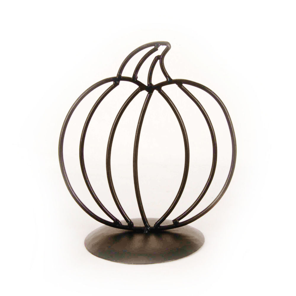 Black Metal Pumpkin on Stand