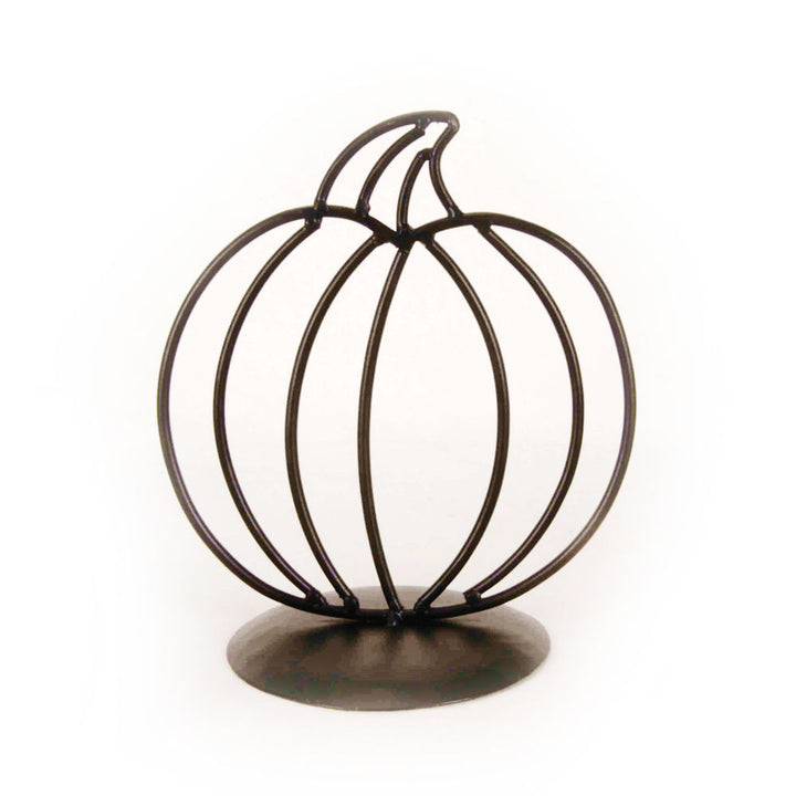 Black Metal Pumpkin on Stand