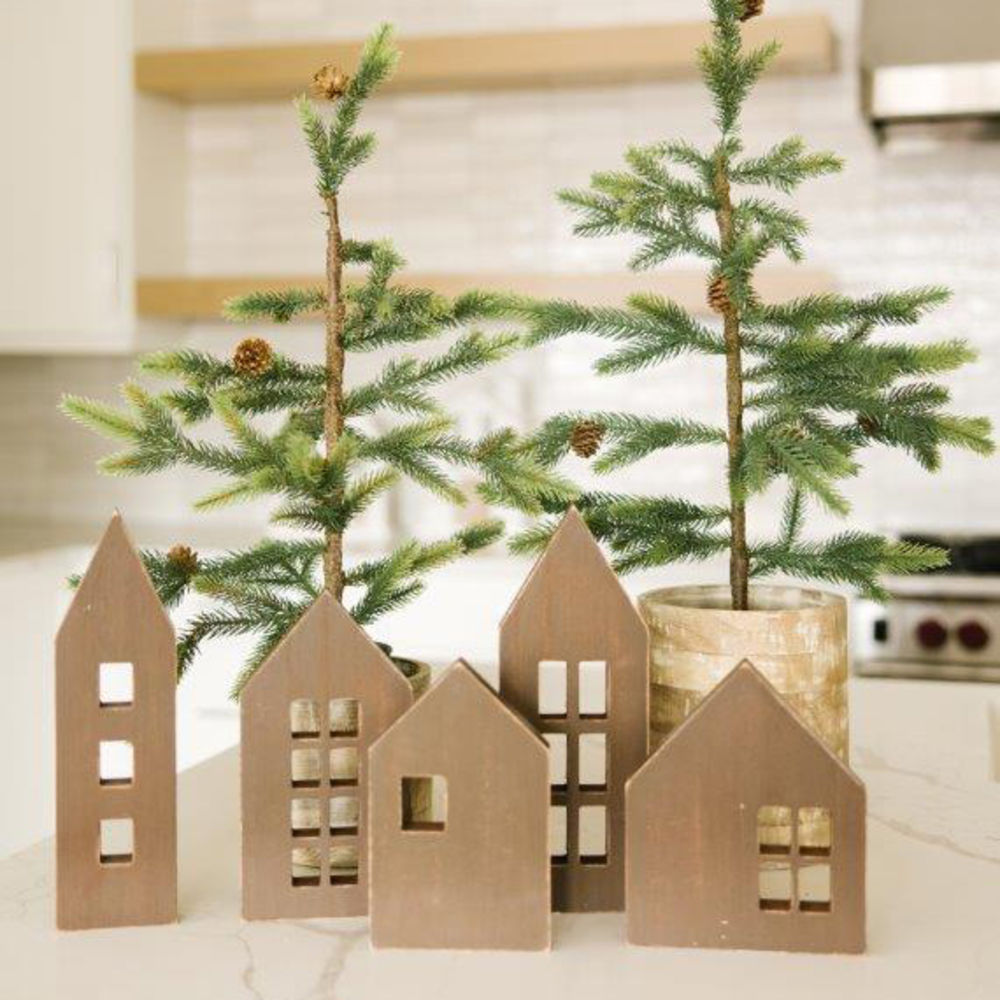 Brown Wooden House Set