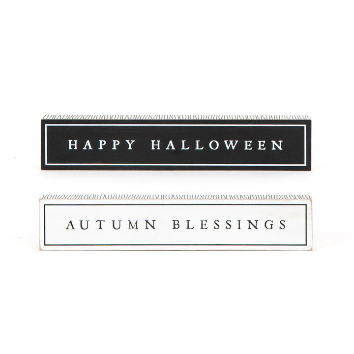 Happy Halloween / Autumn Blessing Reversible Wooden Sign