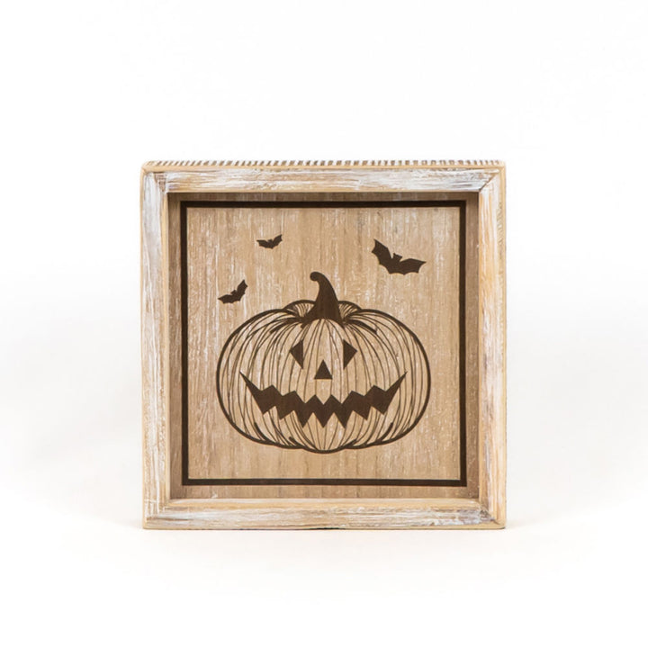 Jack O Lantern / Leaf Reversible Wood Sign