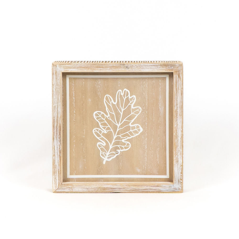 Jack O Lantern / Leaf Reversible Wood Sign