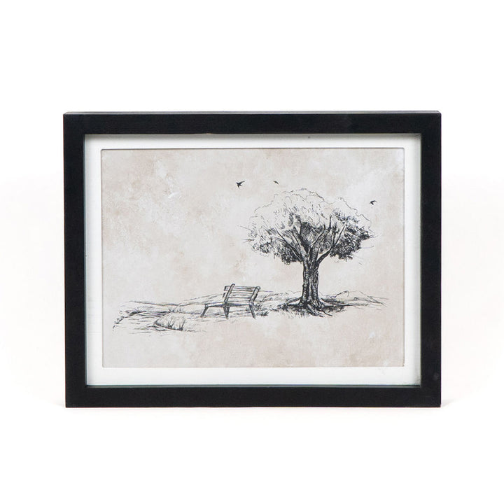 Building / Tree Reversible Wood Frame Sign