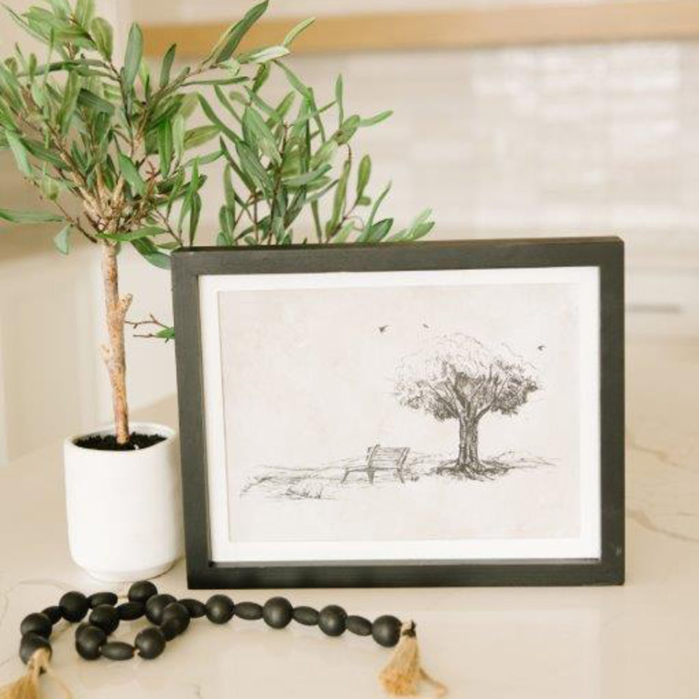 Building / Tree Reversible Wood Frame Sign