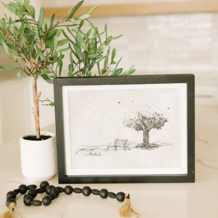 Building / Tree Reversible Wood Frame Sign