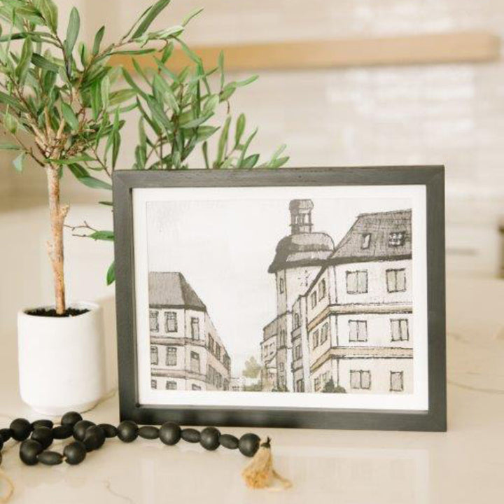 Building / Tree Reversible Wood Frame Sign