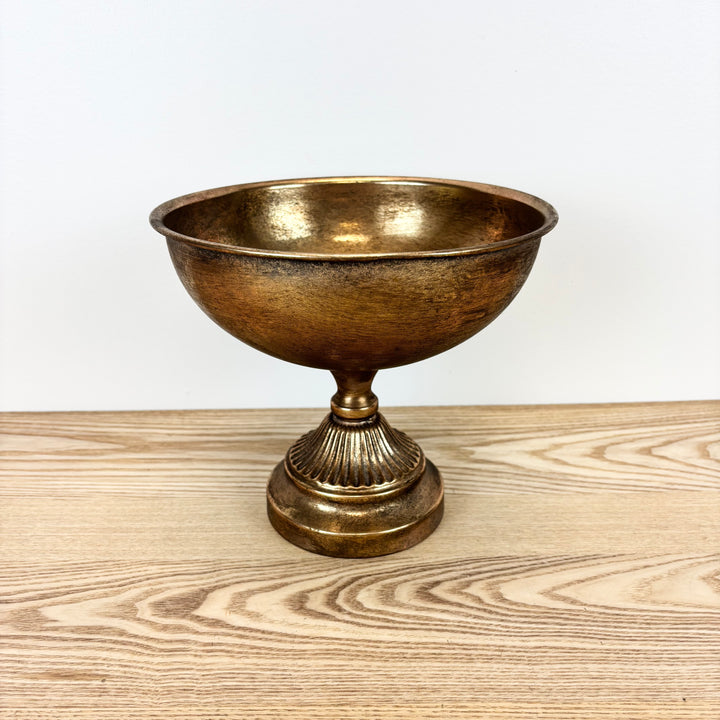Tin Footed Compote - Antique Gold