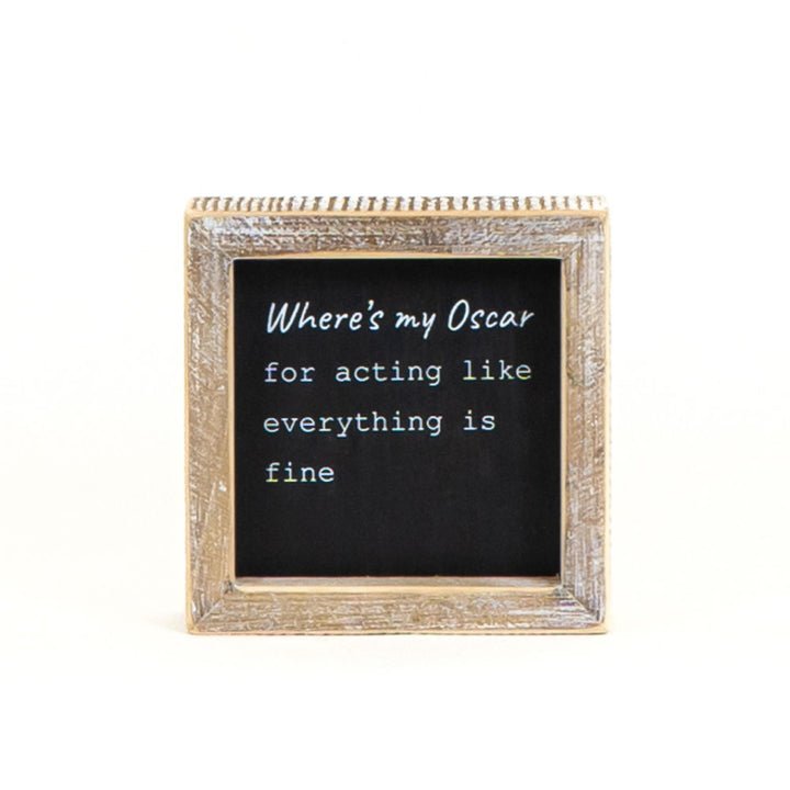 Where's my Oscar/Missed Calls Reversible Wood Frame Sign