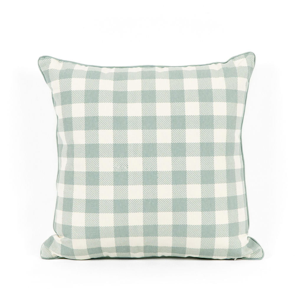 Rabbit/Checkered Reversible Pillow
