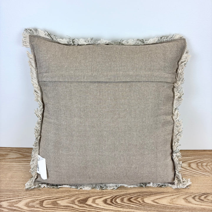 Plaid Square Pillow with Frayed Edges