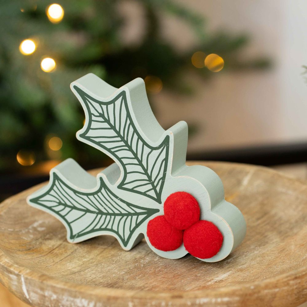 Holly Berry Chunky Wood Shape