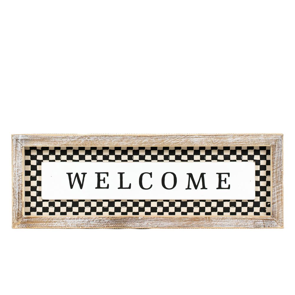 Train/Welcome Reversible Wood Framed Sign