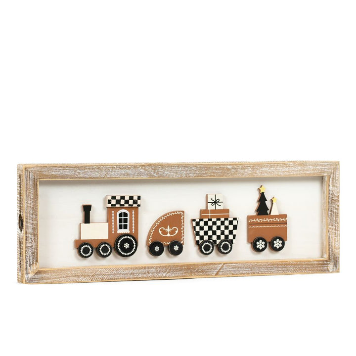 Train/Welcome Reversible Wood Framed Sign