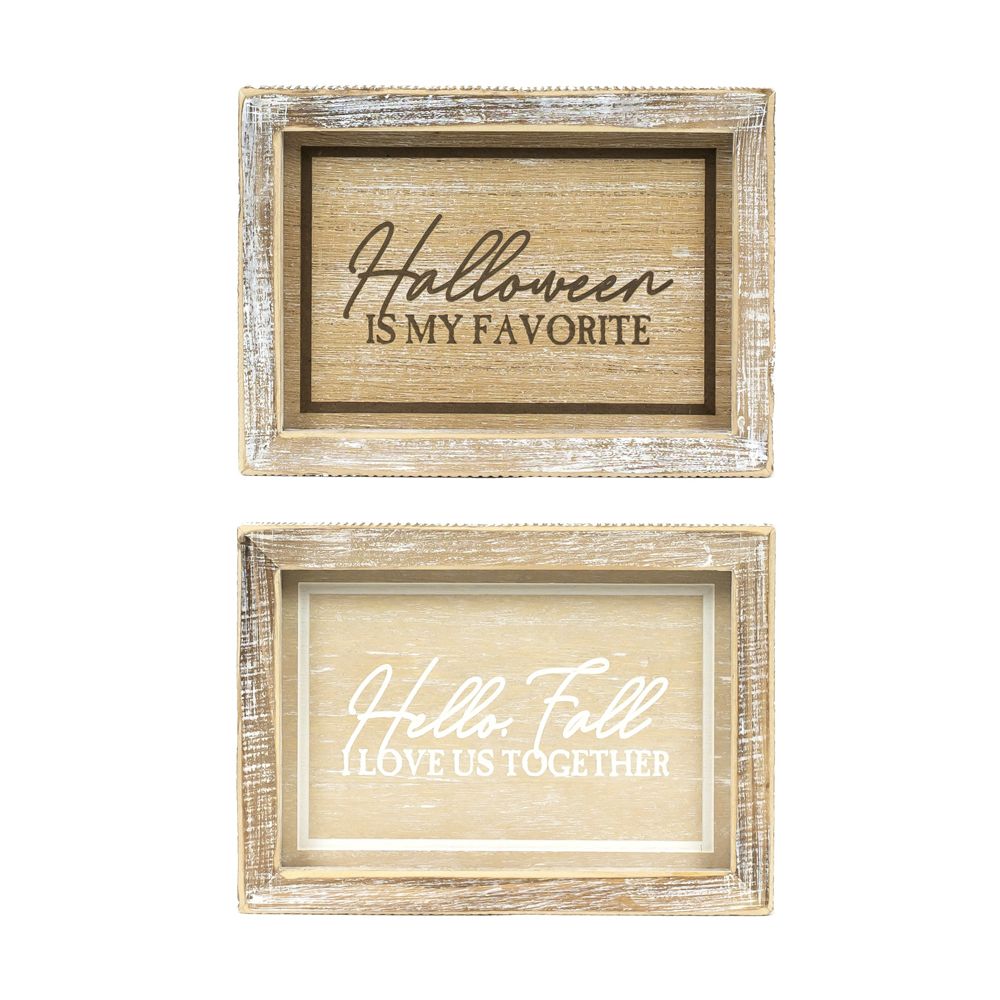 Halloween / Hello Fall Reversible Wood Sign