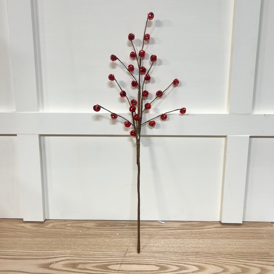 Shiny Red Jingle Bell Stem