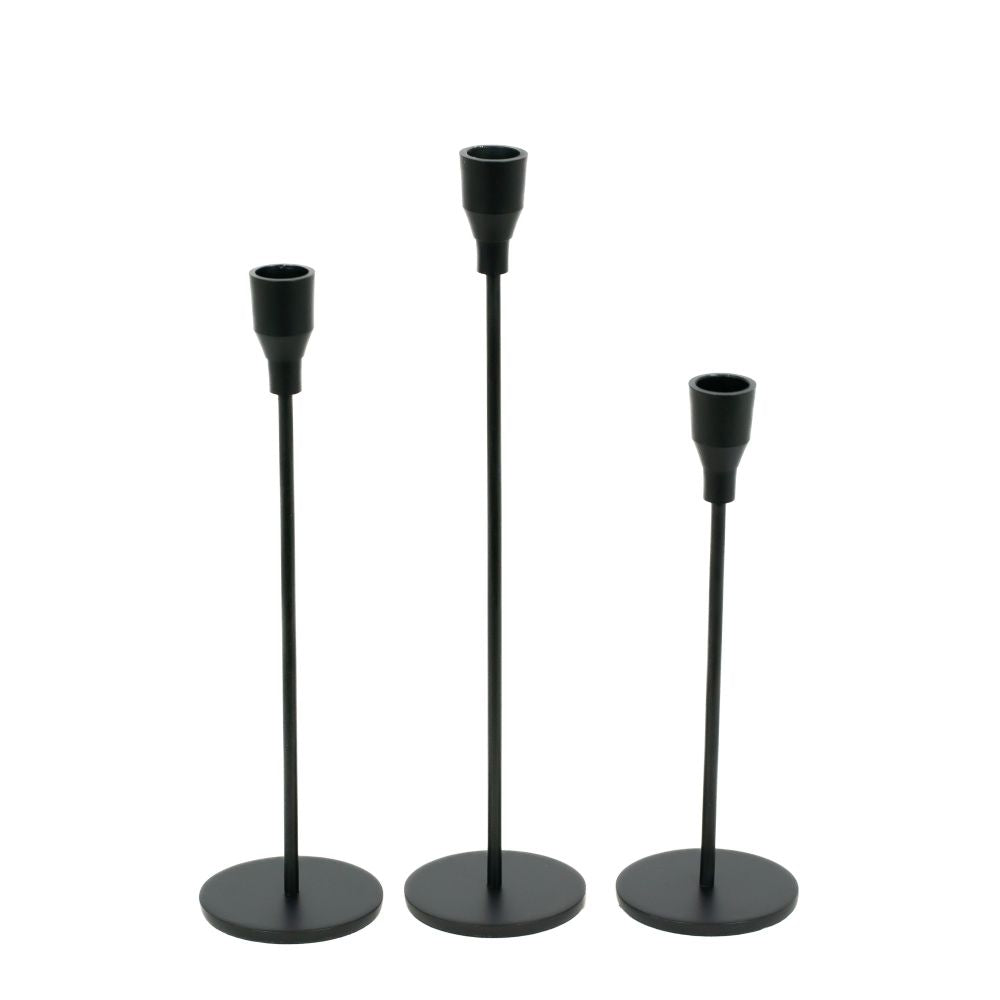 Black Modern Candlesticks - Set of 3