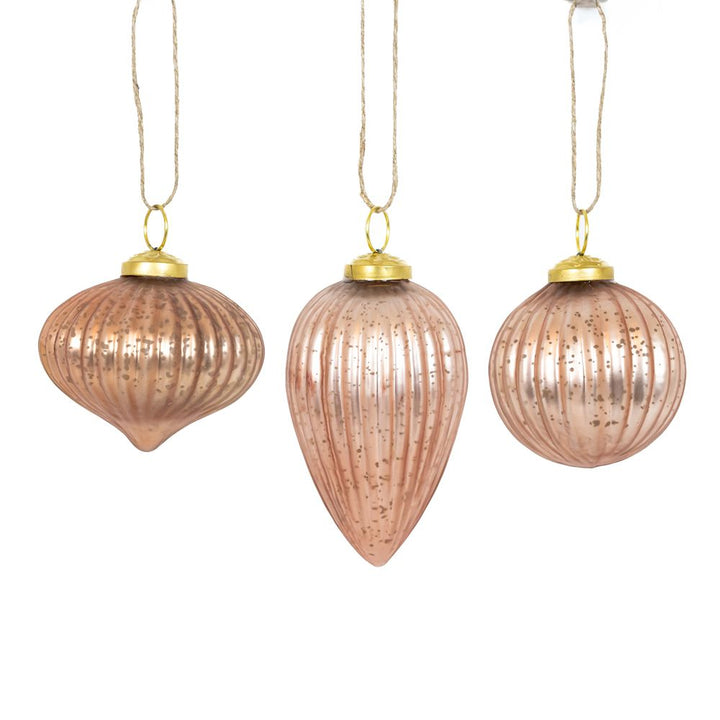 Mercury Glass Ornaments Set of 3 - 3 colors to choose from