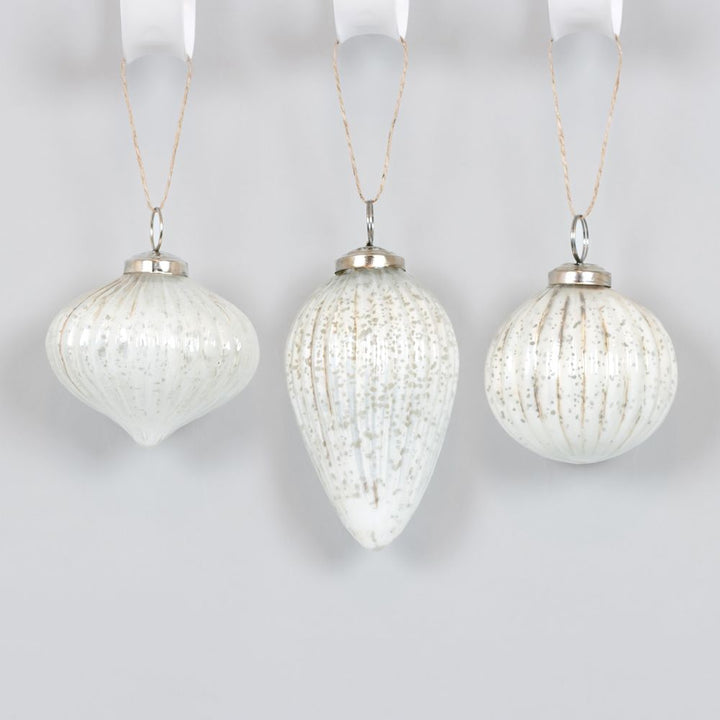 Mercury Glass Ornaments Set of 3 - 3 colors to choose from