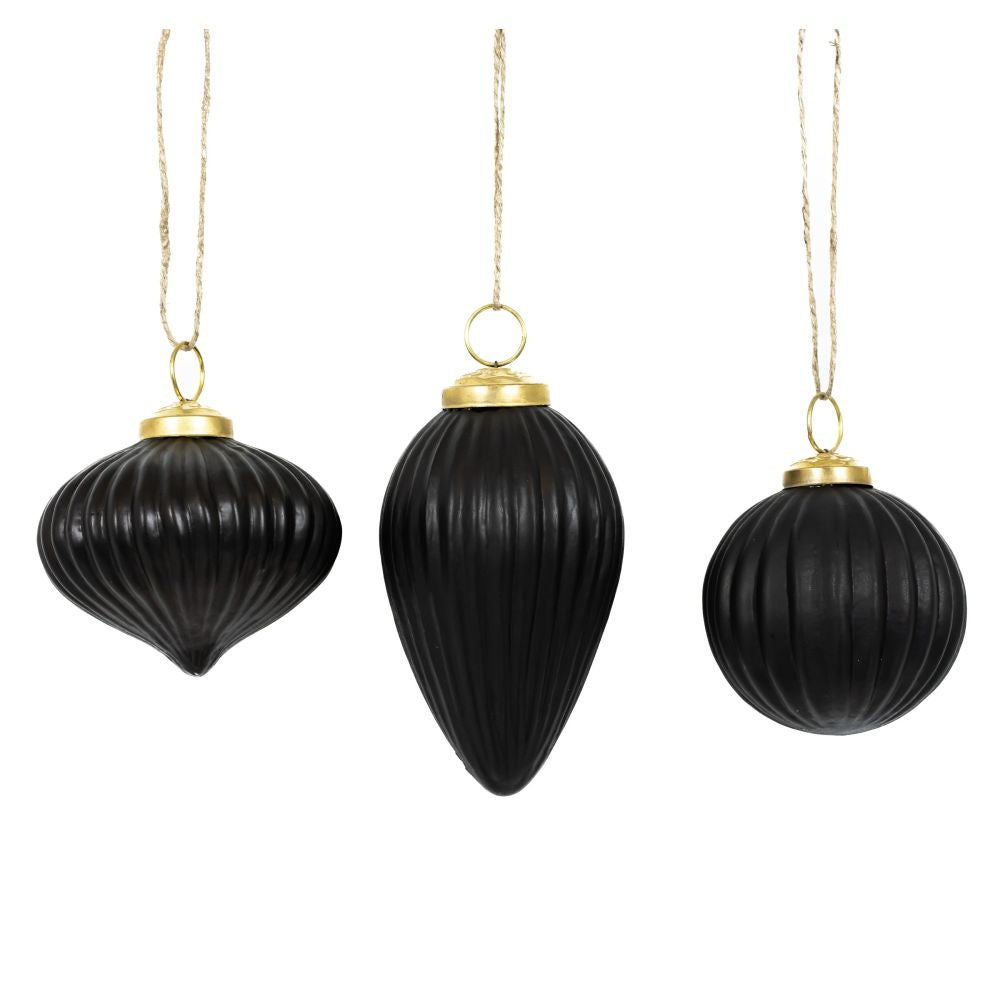 Mercury Glass Ornaments Set of 3 - 5 colors to choose from
