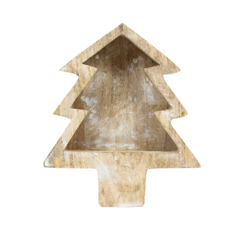 Mango Wood Christmas Tree Bowl