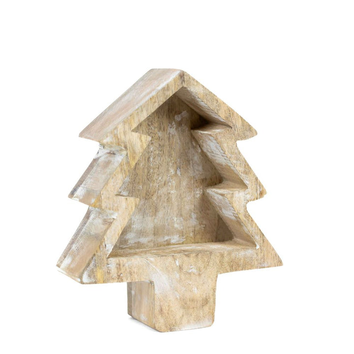 Mango Wood Christmas Tree Bowl