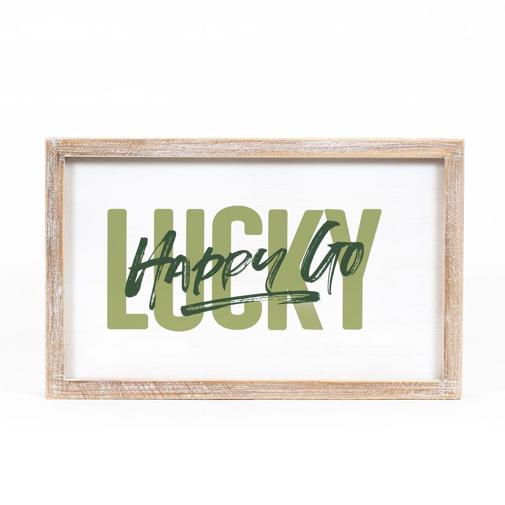 I Choose Love Today/Happy Go Lucky Reversible Wood Framed Sign