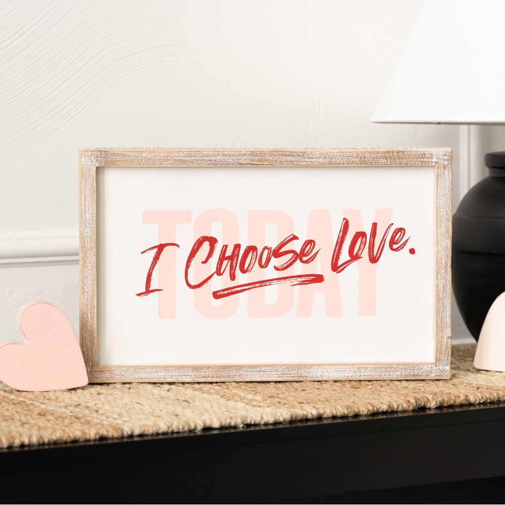 I Choose Love Today/Happy Go Lucky Reversible Wood Framed Sign