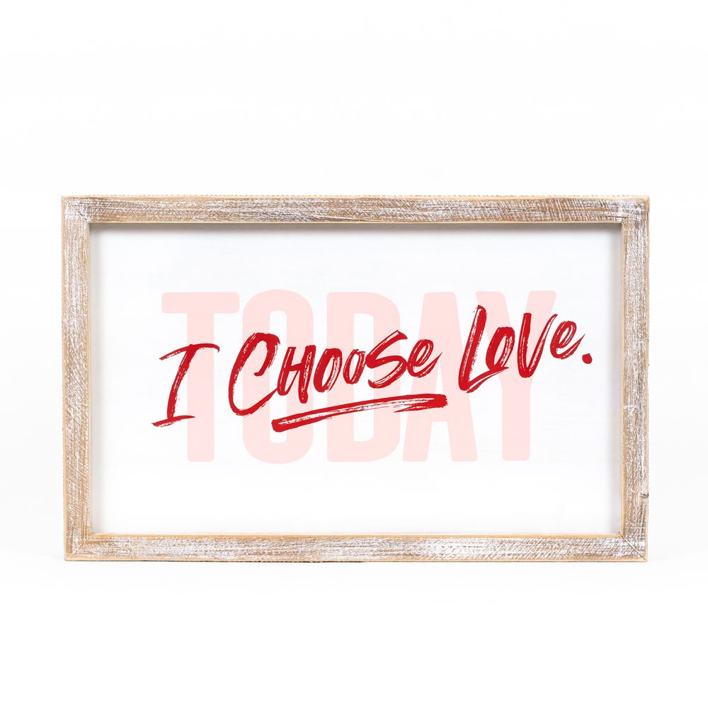I Choose Love Today/Happy Go Lucky Reversible Wood Framed Sign