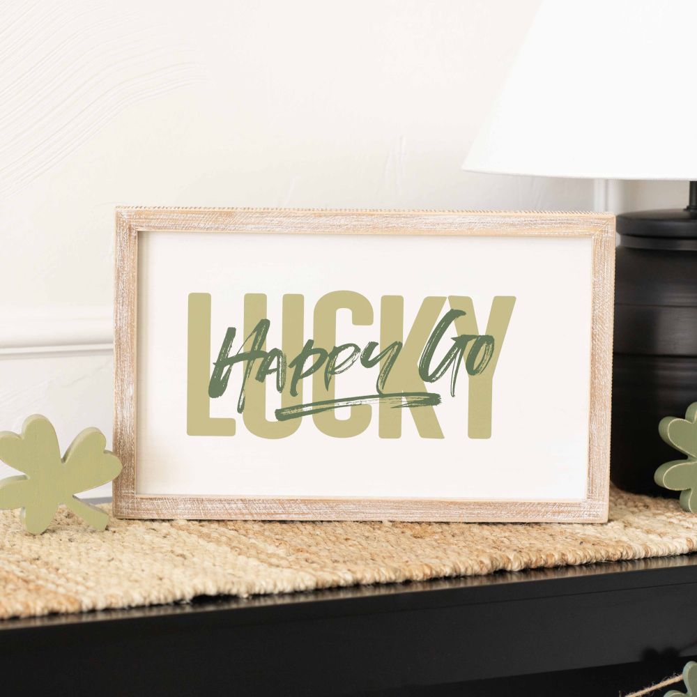 I Choose Love Today/Happy Go Lucky Reversible Wood Framed Sign