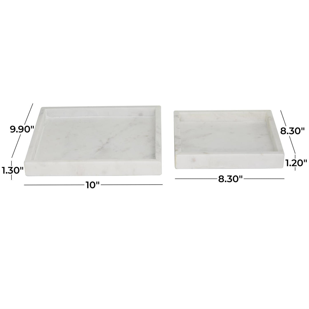 Marble Minimalistic Square Tray Set - 2 Colors