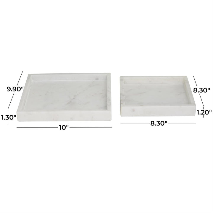 Marble Minimalistic Square Tray Set - 2 Colors
