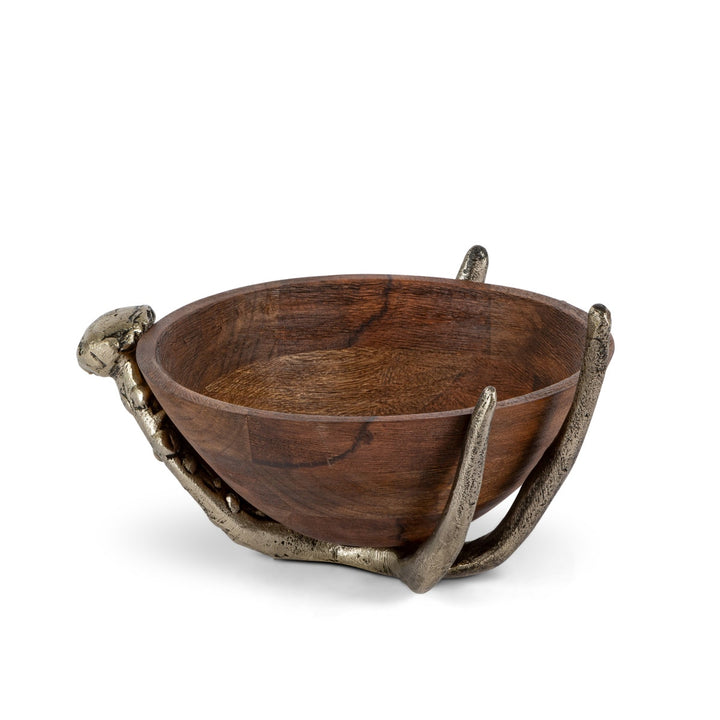 Mango Wood Bowl and Antler Stand