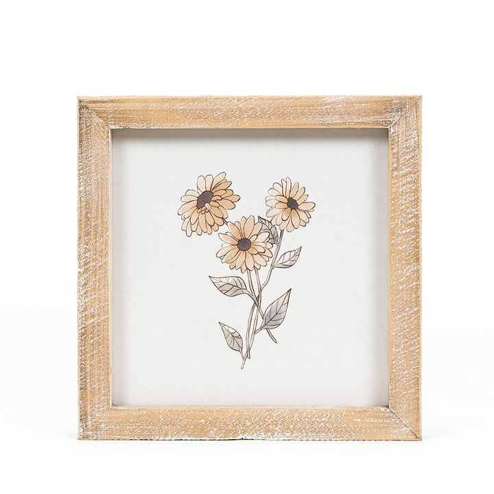 Sunflower/Daisy Reversible Wood Frame Sign