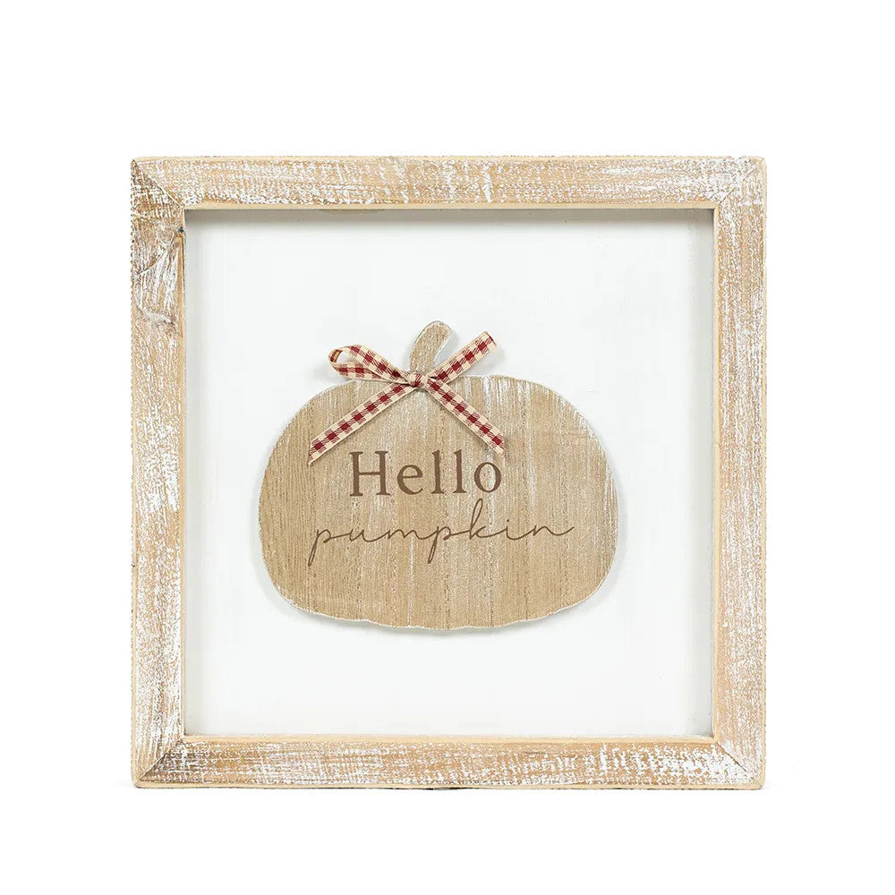 Spider / Hello Pumpking Reversible Wood Sign