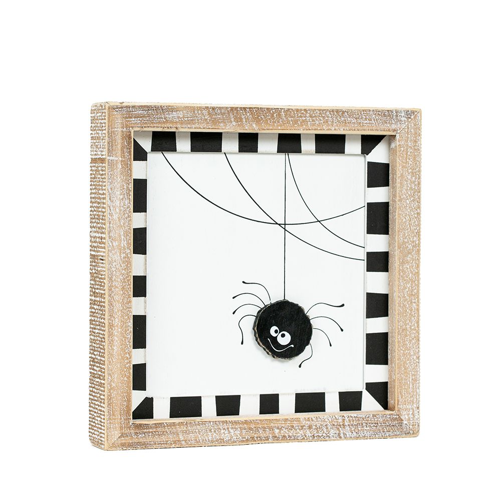 Spider / Hello Pumpking Reversible Wood Sign
