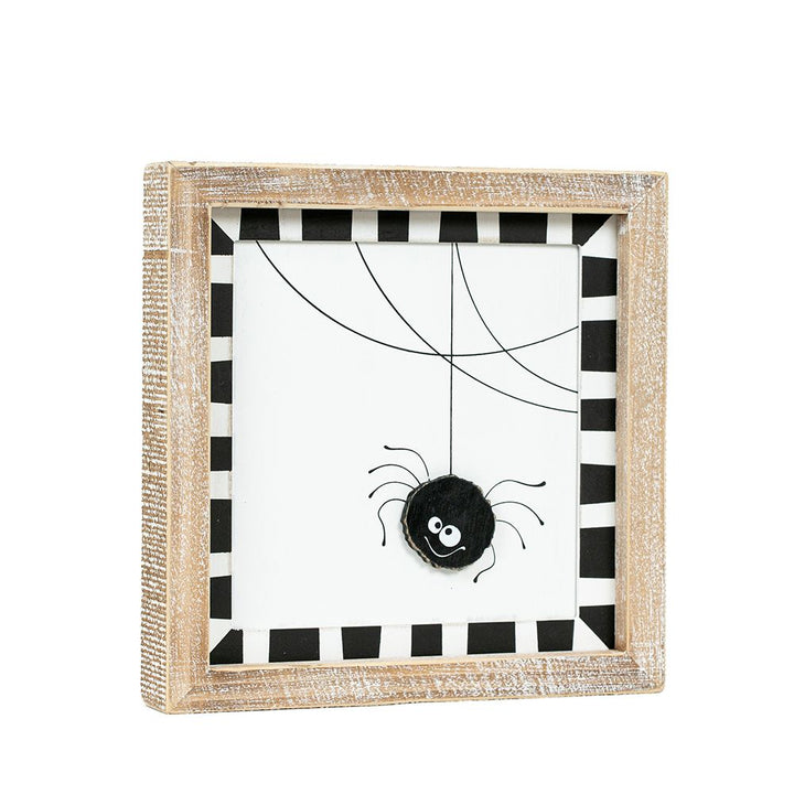 Spider / Hello Pumpking Reversible Wood Sign