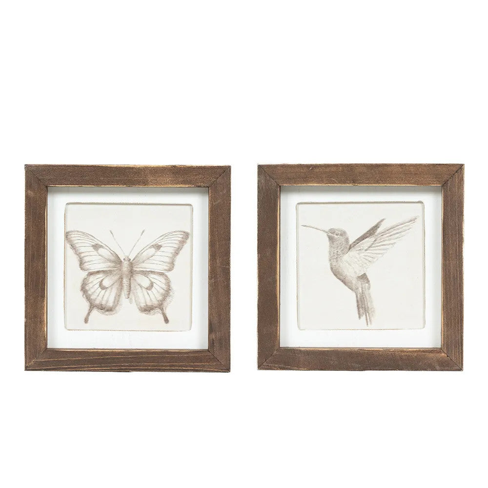 Butterfly / Hummingbird Reversible Wood Sign