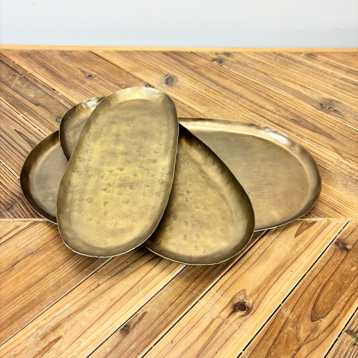Antiqued Gold Iron Trays - 3 Sizes