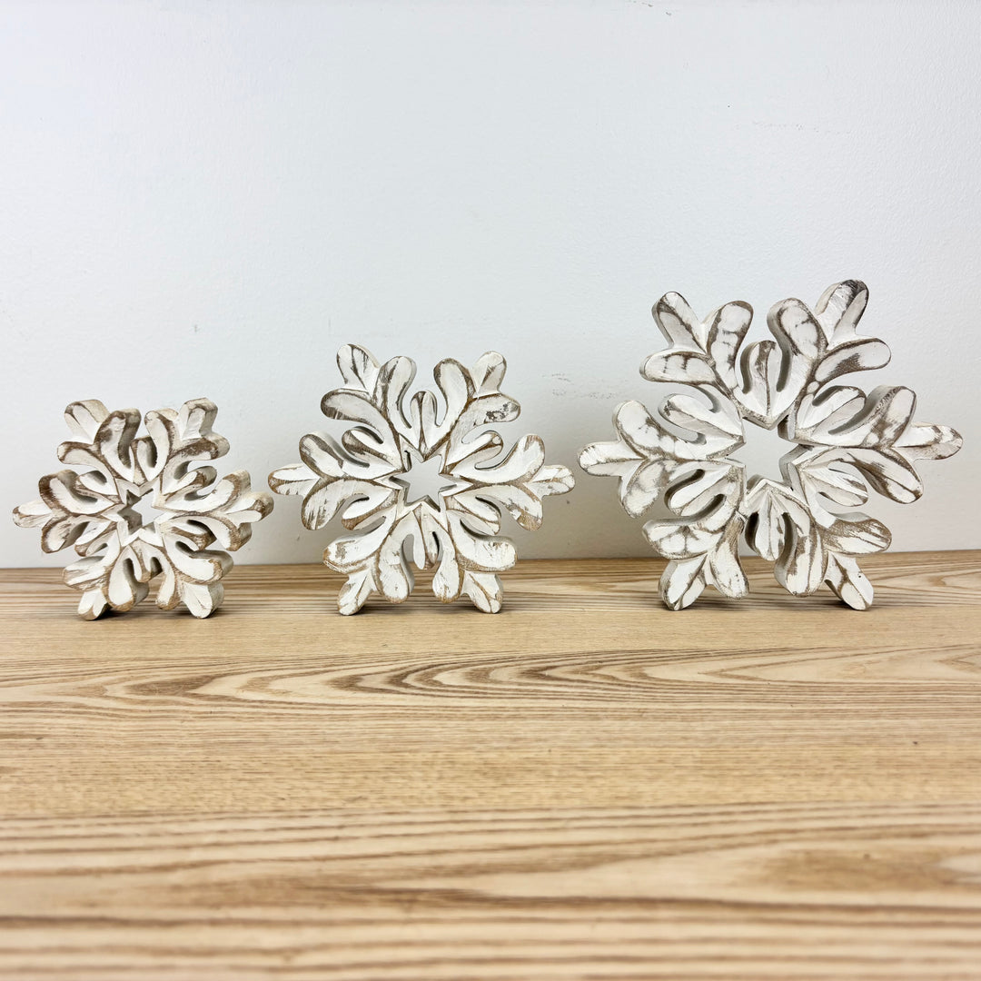 Wooden Distressed Snowflakes
