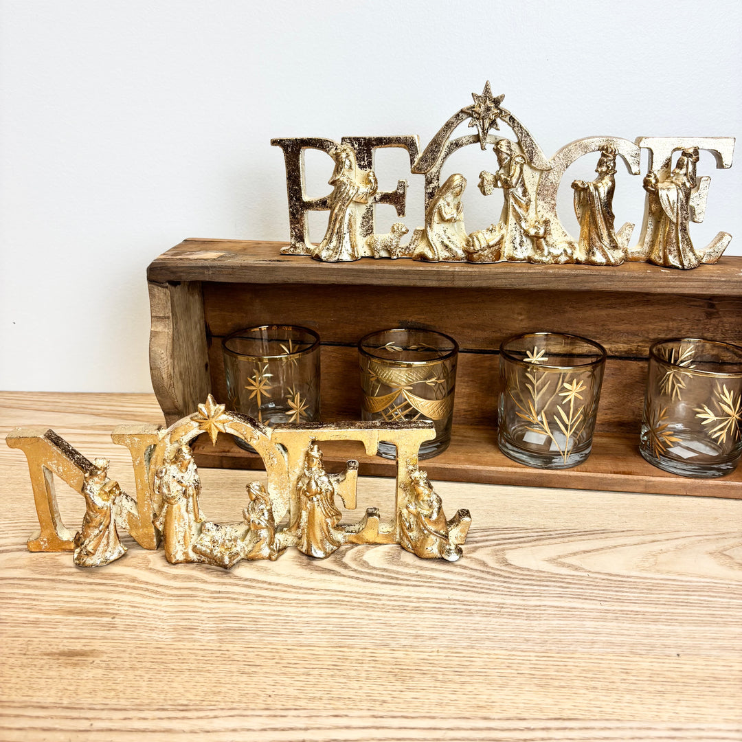 Noel & Peace Sculpted Nativity Signs