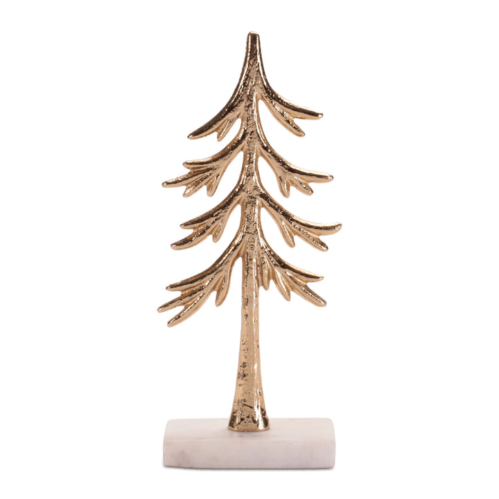 Gold Cast Aluminum Tree on Marble Base - 2 Sizes