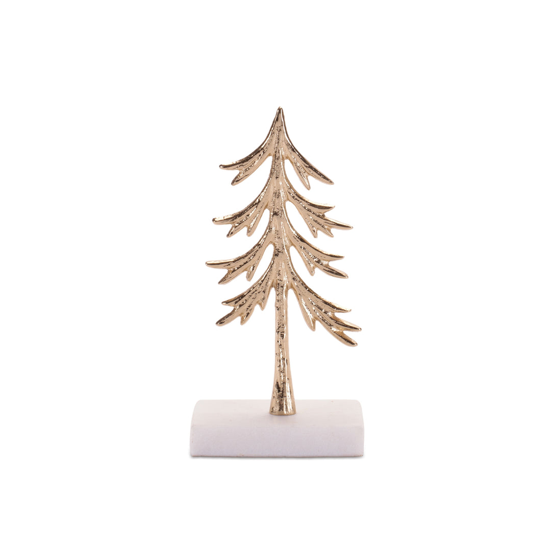 Gold Cast Aluminum Tree on Marble Base - 2 Sizes