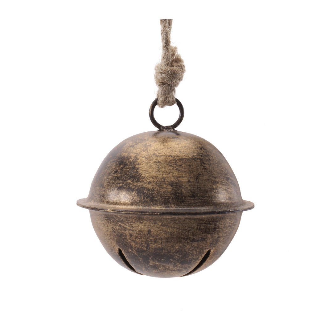 Antiqued Gold Jingle Bell Ornament - 2 Sizes