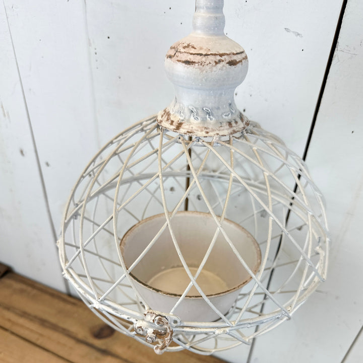 White Sphere Hanging Planters