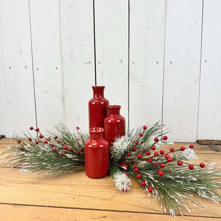 Red Bottle and Pine Table Design Kit