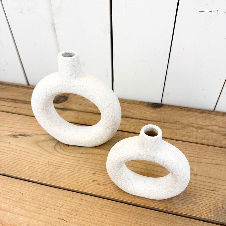 Textured Donut Vases Set of 2