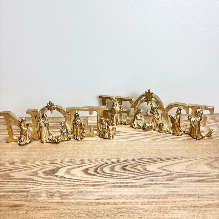 Noel & Peace Sculpted Nativity Signs
